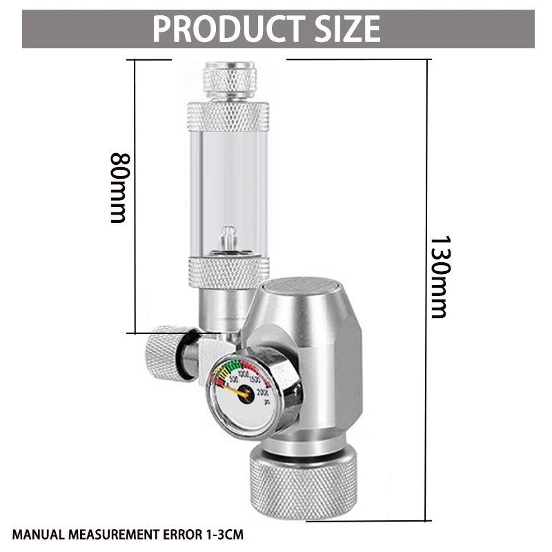 Aquarium DIYCO2 regulator W21.8/CGA320/G3-4/G5-8/TR21/3-8unf gas cylinder nut docking type fish tank CO2 pressure reducing valve