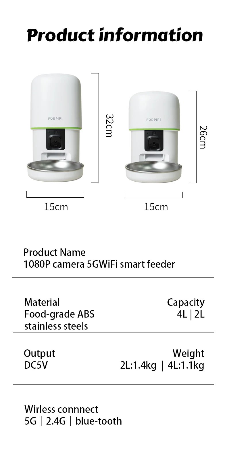 1080P HD Camera Automatic Cat Feeder with 5GWiFi Tuya Pet Cat Smart Food Kibble Dispenser Auto Feeder For Cats Dog Accessories