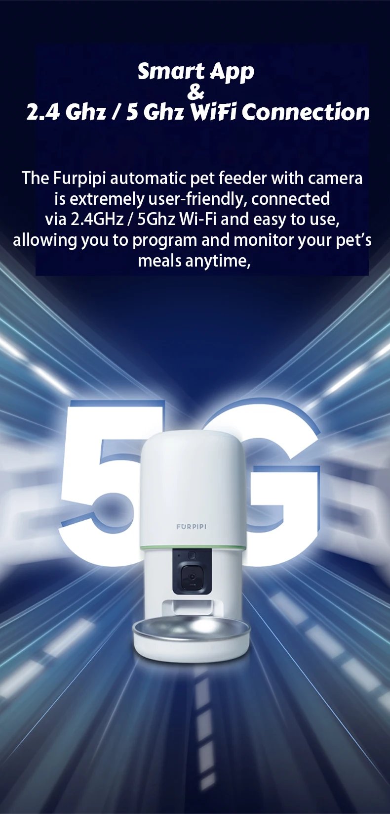 1080P HD Camera Automatic Cat Feeder with 5GWiFi Tuya Pet Cat Smart Food Kibble Dispenser Auto Feeder For Cats Dog Accessories