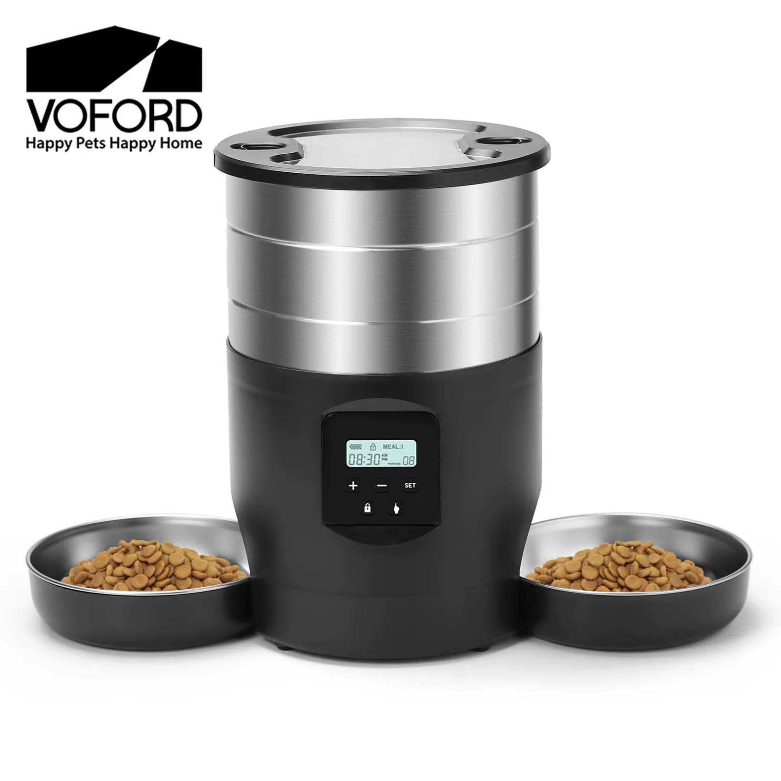 86295-ywmfts.jpg 4.5L Automatic Cat Feeder With WiFi Button Smart Pet Cat/Dogs Food Dispenser Two Stainless Steel Bowls Feeder Pet Supplies - Image 1