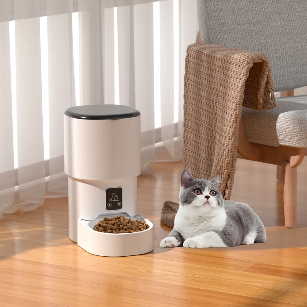 4L WIFI Button Automatic Cat Feeder Intelligent Cat and Dog Pet Feeder Smart Pet Cat Food Dispenser Pet Feeder(No 5V 1A plug) 4L WIFI Button Automatic Cat Feeder Intelligent Cat and Dog Pet Feeder Smart Pet Cat Food Dispenser Pet Feeder(No 5V 1A plug)