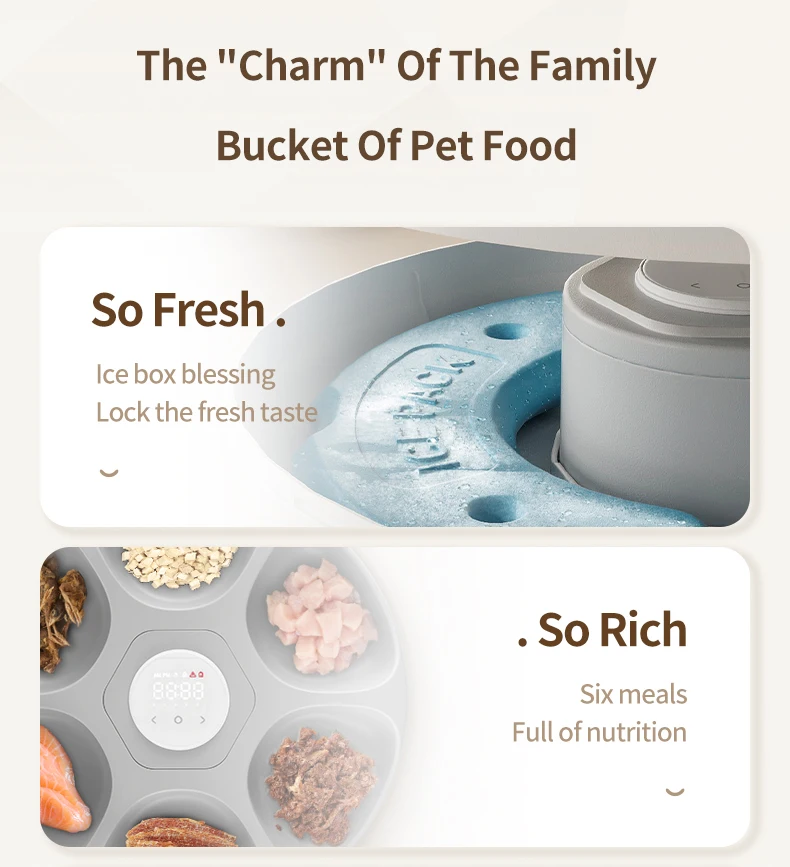 ROJECO 6 Meals Automatic Pet Feeder Smart Cat Food Dispenser For Wet & Dry Food Kibble Dispenser Accessories Auto Feeder For Cat