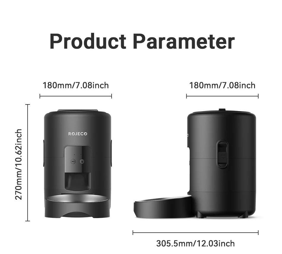 ROJECO 2L Automatic Pet Feeder Smart Cat Food Kibble Dispenser Wi-Fi App Remote Control Auto Dog Feeder For Cat Pet Accessories ROJECO 2L Automatic Pet Feeder Smart Cat Food Kibble Dispenser Wi-Fi App Remote Control Auto Dog Feeder For Cat Pet Accessories