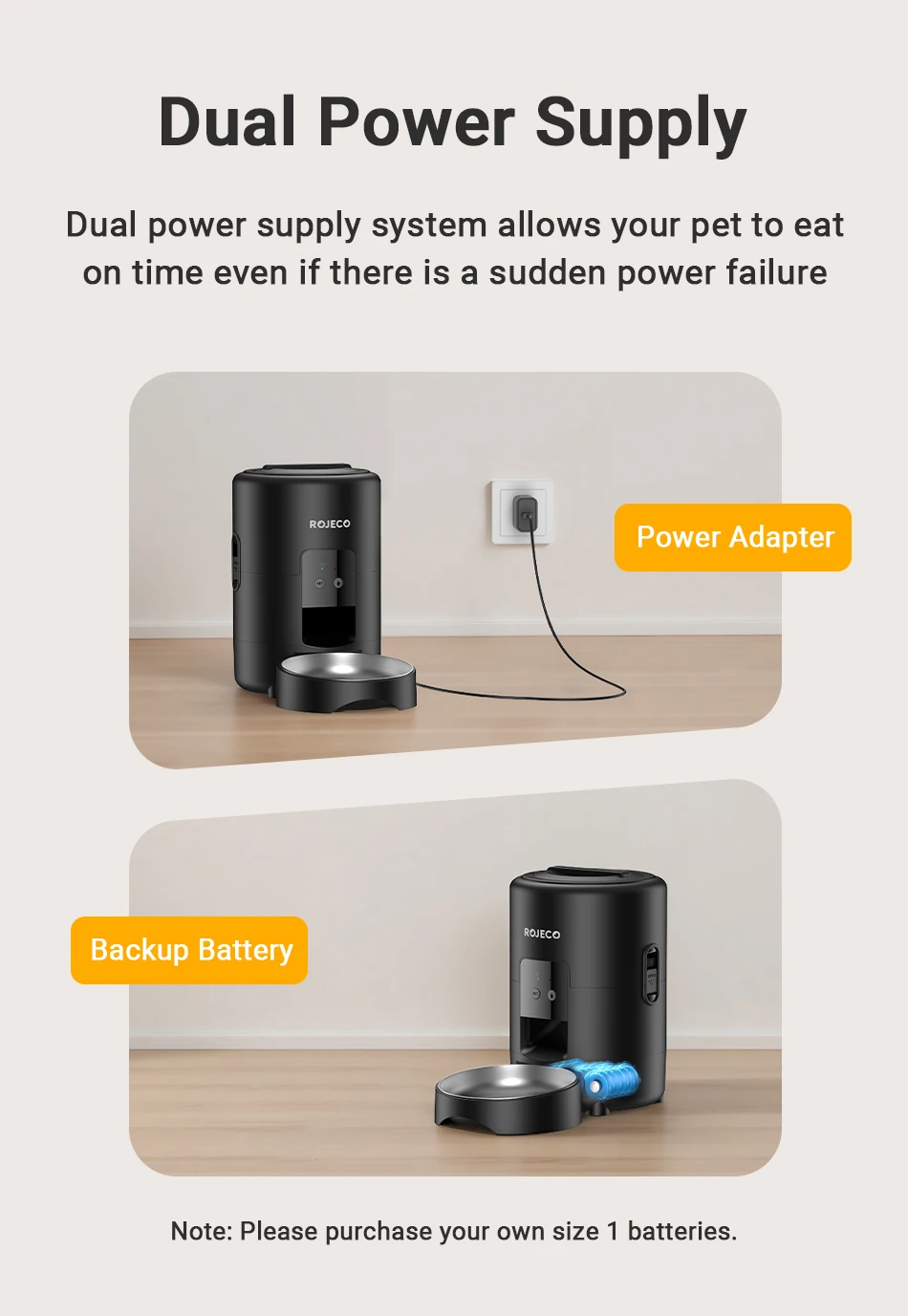 ROJECO 2L Automatic Pet Feeder Smart Cat Food Kibble Dispenser Wi-Fi App Remote Control Auto Dog Feeder For Cat Pet Accessories ROJECO 2L Automatic Pet Feeder Smart Cat Food Kibble Dispenser Wi-Fi App Remote Control Auto Dog Feeder For Cat Pet Accessories