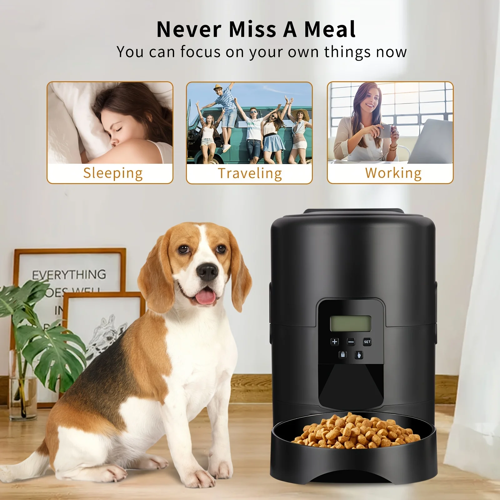 2L APP Control Automatic Pet Feeder Button Version Auto Cat Food Dispenser Smart Control Pet Feeder for Cats Dog Dry Food Bowl