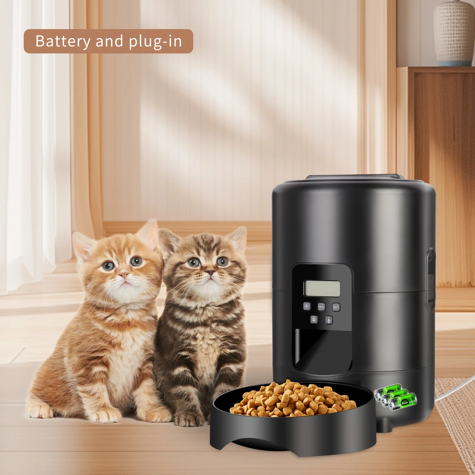 2L APP Control Automatic Pet Feeder Button Version Auto Cat Food Dispenser Smart Control Pet Feeder for Cats Dog Dry Food Bowl