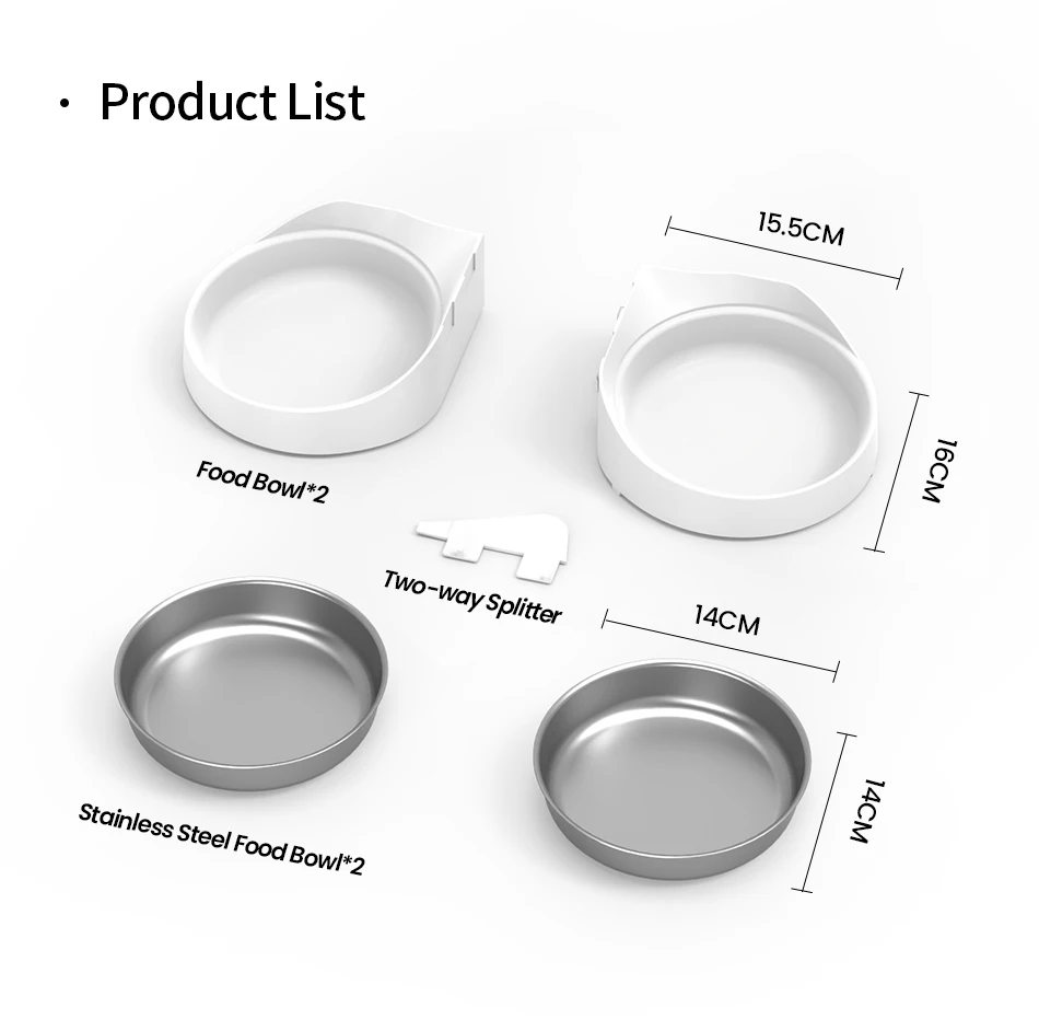 ROJECO Only Stainless Steel Single & Double Bowl Accessories For 4L Automatic Pet Feeder Cat Food Dispenser Without Pet Feeder