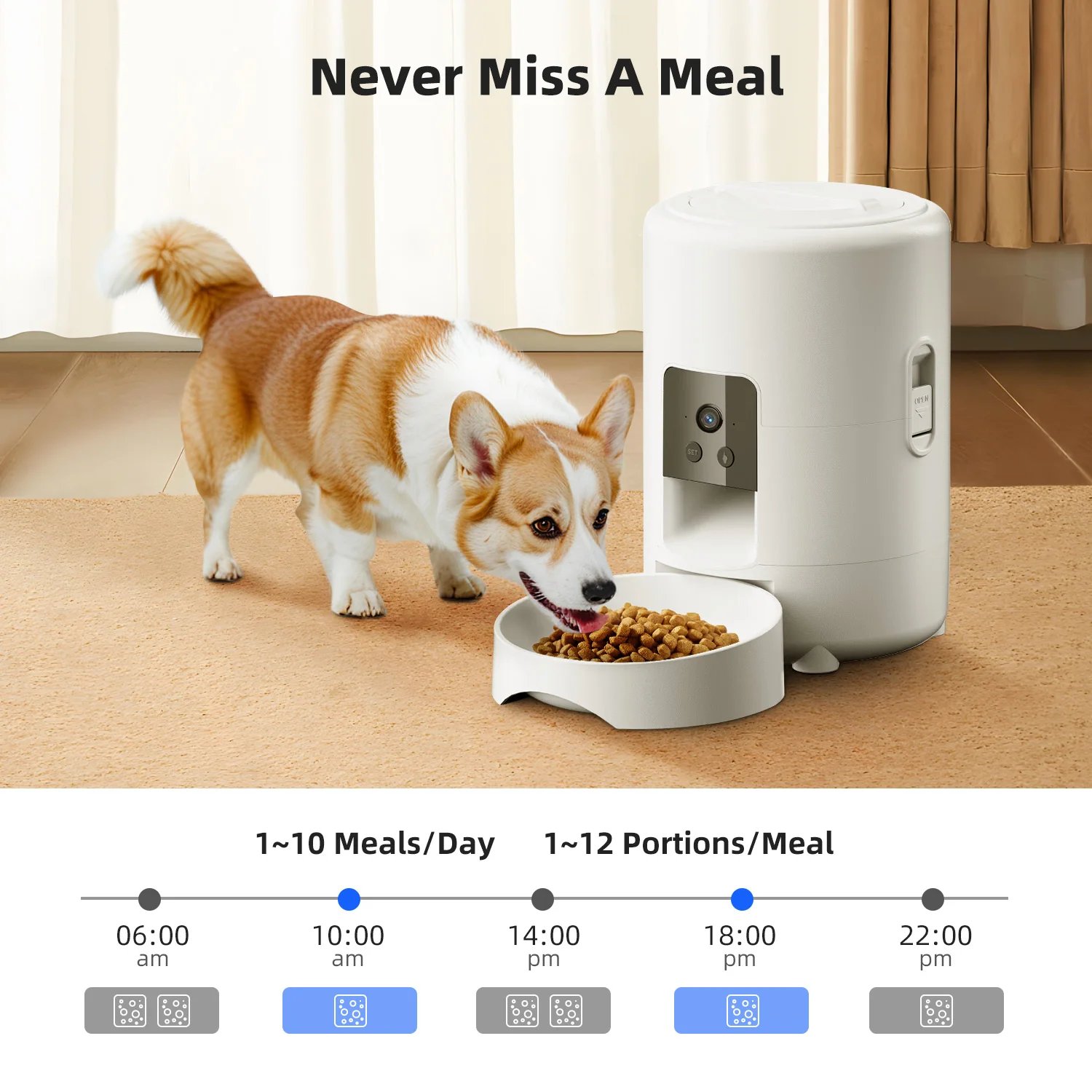 2L Camera Pet Feeder Timing Smart Automatic Feeder For Cats Dog Button WIFI APP Video Intelligent Dry Food Dispenser Dog Bowl