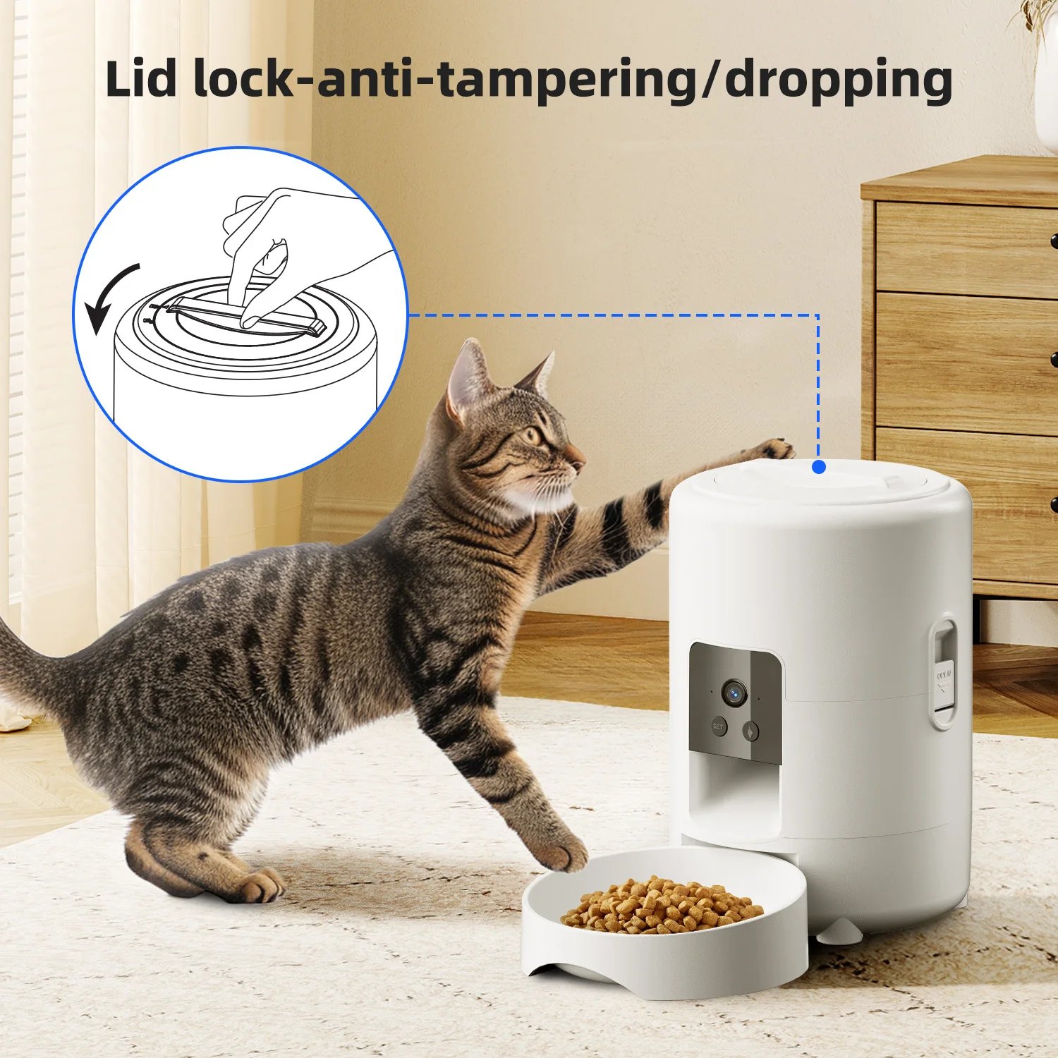 2L Camera Pet Feeder Timing Smart Automatic Feeder For Cats Dog Button WIFI APP Video Intelligent Dry Food Dispenser Dog Bowl
