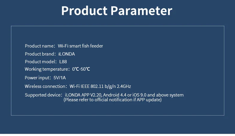 Ilonda Wifi Fish Feeder Organ Smart Control Aquarium Tank Automatic Feeding Device Timing Fishing Equipment Accessories Carp