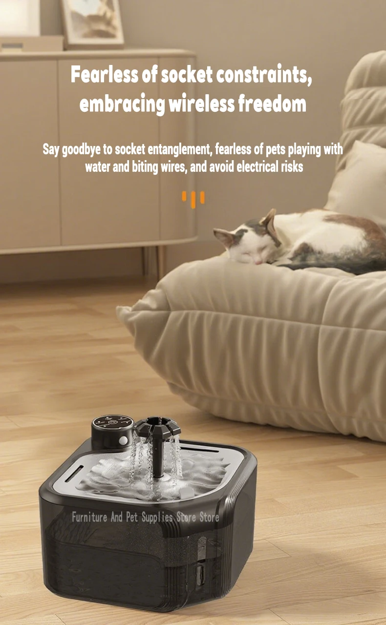 Wireless Automatic Cat Water Fountain 3600mAh 2800ML Pet Water Dispenser For Dog Cat Infrared Sensor Smart Pet Drinkier Fountain Wireless Automatic Cat Water Fountain 3600mAh 2800ML Pet Water Dispenser For Dog Cat Infrared Sensor Smart Pet Drinkier Fountain