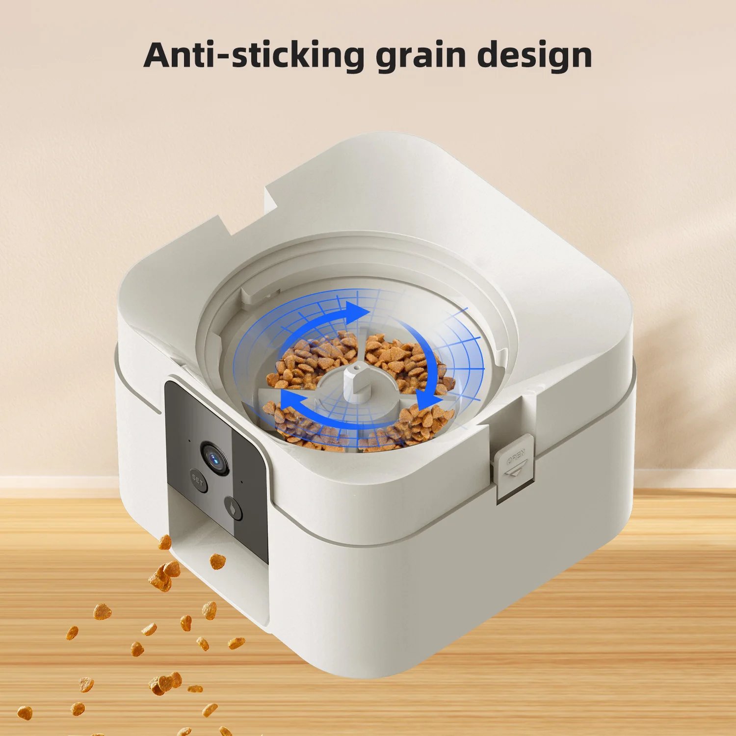 2L Automatic Pet Feeder Cat Smart Pet Feeder Wi-Fi & Camera Controlled feeder Dog & Cat Food Dispenser Remote App (No 5V 2A plug
