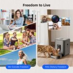2L Automatic Pet Feeder Cat Smart Pet Feeder Wi-Fi & Camera Controlled feeder Dog & Cat Food Dispenser Remote App (No 5V 2A plug - Image 5