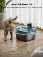 DownyPaws 2.5L Automatic Stainless Steel Cat Water Fountain 4000mAh Wireless Pet Drinker Battery & Sensor 2 in 1 Dispenser - Image 2
