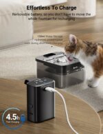 DownyPaws 2.5L Automatic Stainless Steel Cat Water Fountain 4000mAh Wireless Pet Drinker Battery & Sensor 2 in 1 Dispenser - Image 4