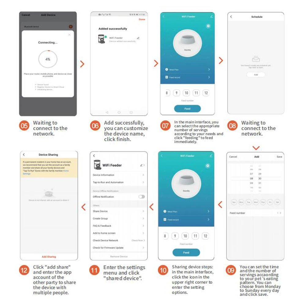 Tuya Smart APP Pet Feeder Cat Dog Food Dispenser Suitable For Small And Medium-Sized Cats And Dogs Mobile Phone Remote Feeding