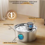 3.2L Recharge 5V USB Cat Water Fountain Automatic Sensor Stainless Steel Cat Dog Water Fountain Multiple Pet Drinking Bowls - Image 3