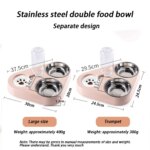 Non-slip and knock resistant dog bowl Stainless steel water food self-service feeder Pet feeding Drinking bowl for dogs and cats - Image 3