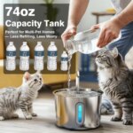 Stainless Steel Cat Water Fountain 2.2L/75oz Pet Automatic Water Dispenser for Dog Cat Drinking Pet supplies Filter System - Image 5