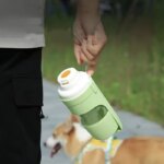 Pet Travel Water Bottle Portable with Food Container Foldable 2in1 Pet Outdoor Bowl Puppy Dog Cat Travel Drinking Food Feeder - Image 6