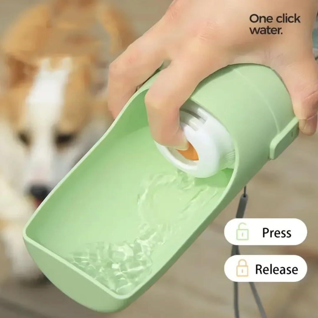 Pet Travel Water Bottle Portable with Food Container Foldable 2in1 Pet Outdoor Bowl Puppy Dog Cat Travel Drinking Food Feeder