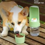 Pet Travel Water Bottle Portable with Food Container Foldable 2in1 Pet Outdoor Bowl Puppy Dog Cat Travel Drinking Food Feeder - Image 5