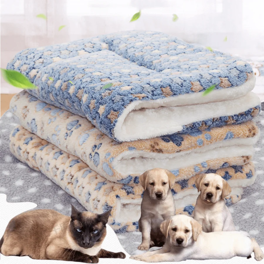 Large Size Flannel Dog Bed Thicken Cat Bed Sleeping Mat Dog Mat Blanket For Puppy Kitten Dog Bed Rug for Small Medium Large Dog
