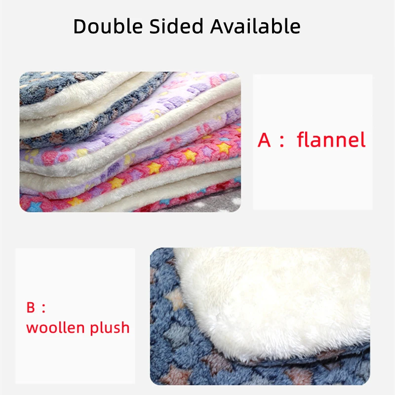 Large Size Flannel Dog Bed Thicken Cat Bed Sleeping Mat Dog Mat Blanket For Puppy Kitten Dog Bed Rug for Small Medium Large Dog