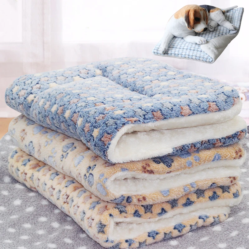 Large Size Flannel Dog Bed Thicken Cat Bed Sleeping Mat Dog Mat Blanket For Puppy Kitten Dog Bed Rug for Small Medium Large Dog