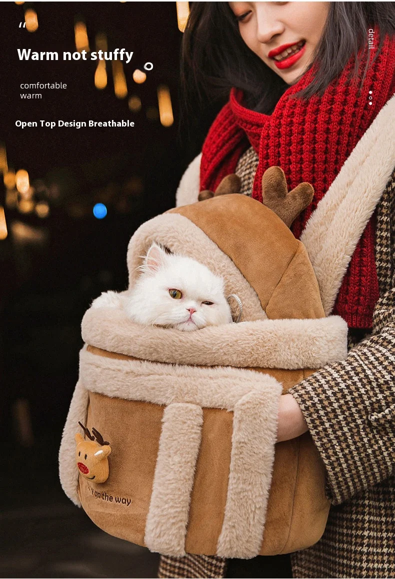 Portable Pet Cat Fall And Winter Speculation Handbag Warm Backpacks Dog Bag Autumn And Winter Warm And Windproof Crossbody Bag Portable Pet Cat Fall And Winter Speculation Handbag Warm Backpacks Dog Bag Autumn And Winter Warm And Windproof Crossbody Bag