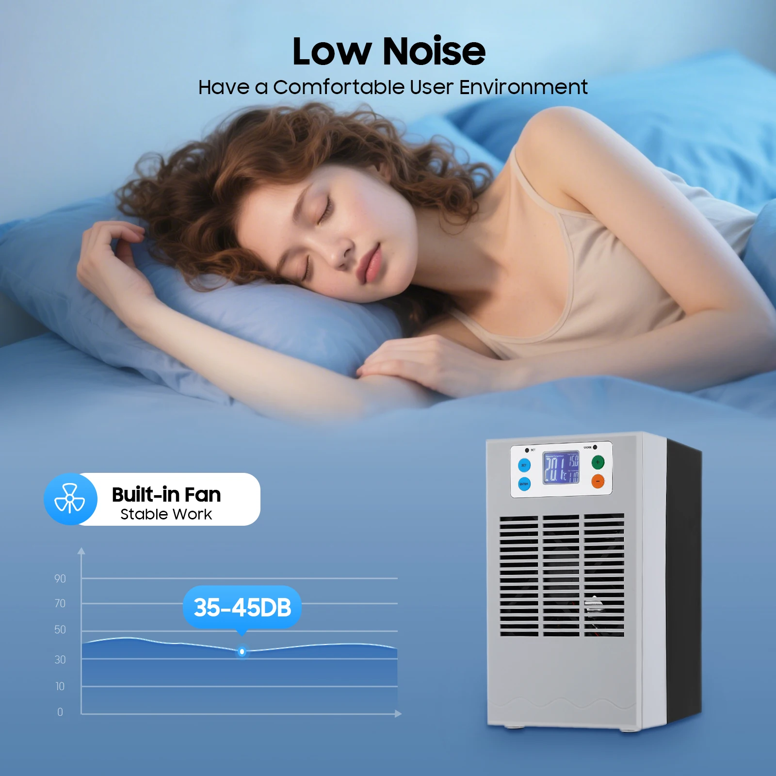 100W Fish Tank Cooling Heating Machine, Aquarium 30L Fish Tank Water Heater Air Conditioner LED Screen 10-40°C Control