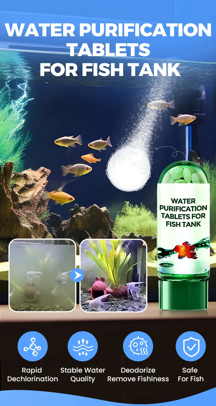 Water Purification Tablets Eco-Friendly Aquarium Water Purifier Fast-Acting Fish Tank Cleaning Solution Aquarium Water Clarifier Water Purification Tablets Eco-Friendly Aquarium Water Purifier Fast-Acting Fish Tank Cleaning Solution Aquarium Water Clarifier