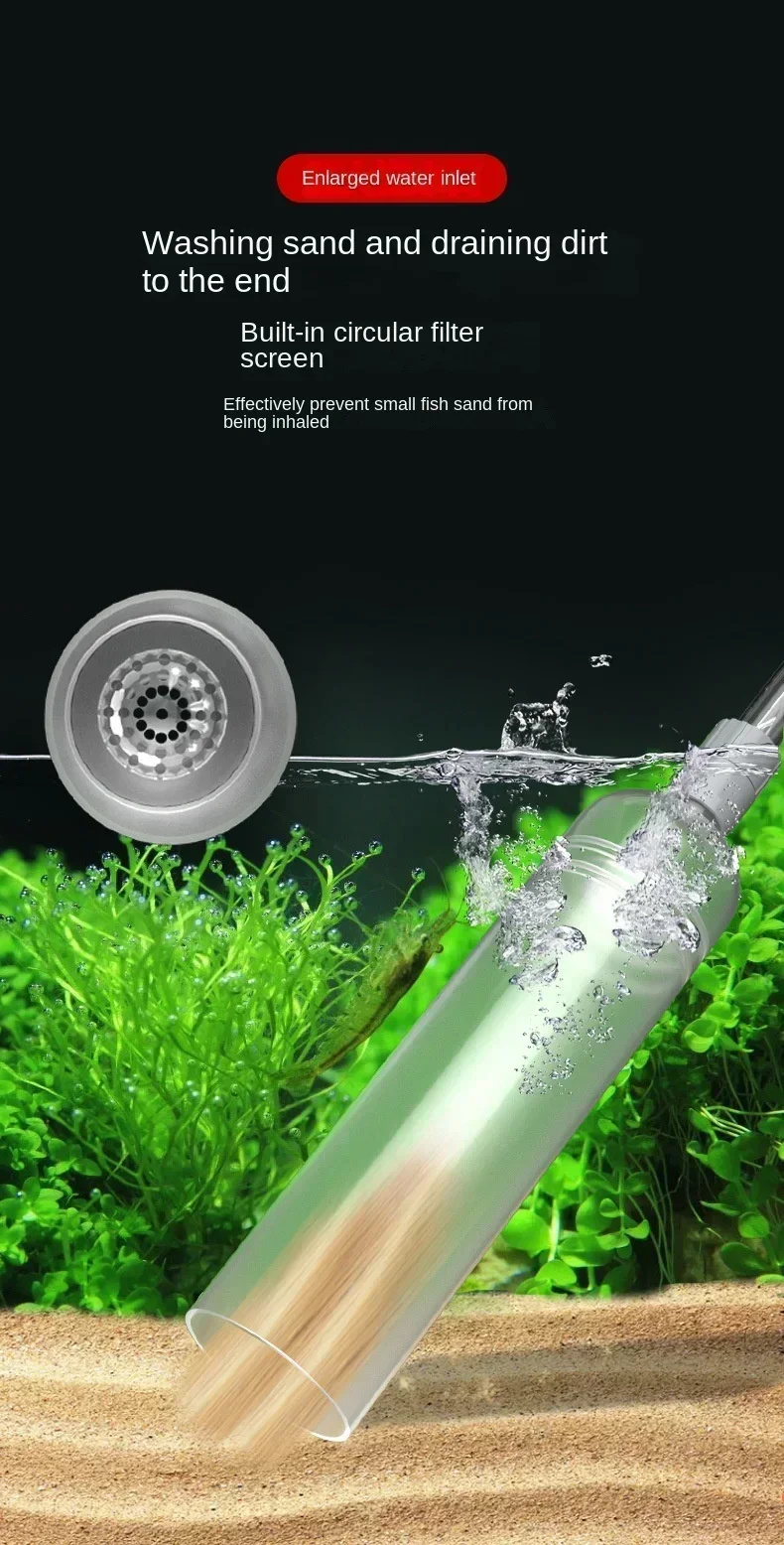 Fish Tank Siphon Vacuum Gravel Large Water exchanger Aquarium Sand Cleaning and Water Changing Cleaning Kit with Extension Tube