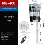 Aquarium Hang on Filter Mini Filter Fish Tank USB Power Interface 2.5W Flow Suitable for Fish Tanks Below 30cm Quiet Operation - Image 3