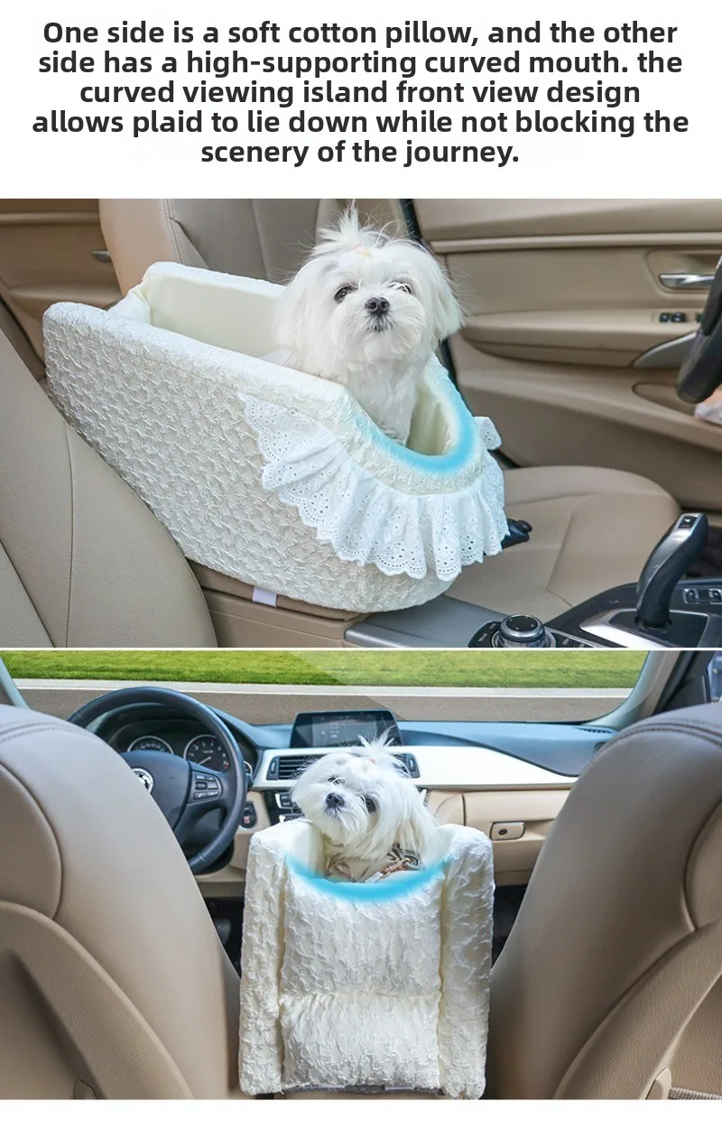 Ins Style Sweet Pet Car Seat Carrier Portable High Value Universal Cat Dog Auto Cage Dog Car Seat Bed Car Central Travel Bag