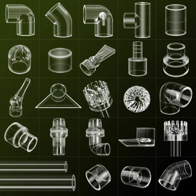 Transparent Fish Tank Water Pipe Acrylic Tube Fittings Elbow Joint Duck Bill Water Outlet Aquarium Accessries Rain Shower Outlet