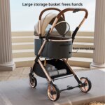 Premium Dog Stroller Detachable Carrier Luxury Pet Stroller with Aluminum Alloy Frame and Dual Brake System Outdoor Pet Cart - Image 3