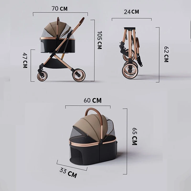 Premium Dog Stroller Detachable Carrier Luxury Pet Stroller with Aluminum Alloy Frame and Dual Brake System Outdoor Pet Cart Premium Dog Stroller Detachable Carrier Luxury Pet Stroller with Aluminum Alloy Frame and Dual Brake System Outdoor Pet Cart