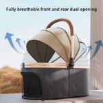 Premium Dog Stroller Detachable Carrier Luxury Pet Stroller with Aluminum Alloy Frame and Dual Brake System Outdoor Pet Cart - Image 5