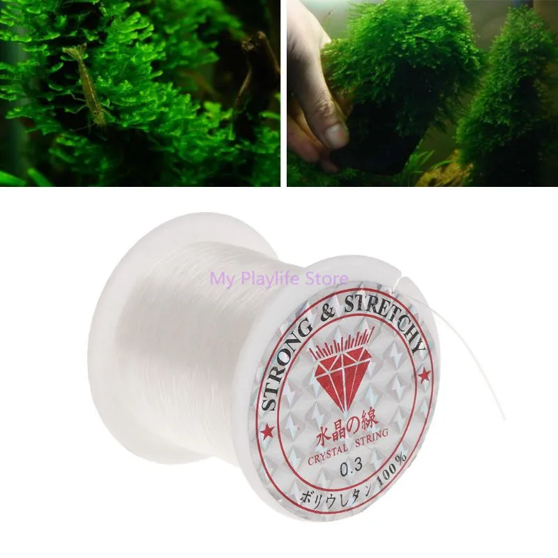 Aquarium Fish Tank Moss Line Binding Ultrathin Crystal Line 100m 0.3mm Aquatic Plants Wood Floating Water Grass Accessories