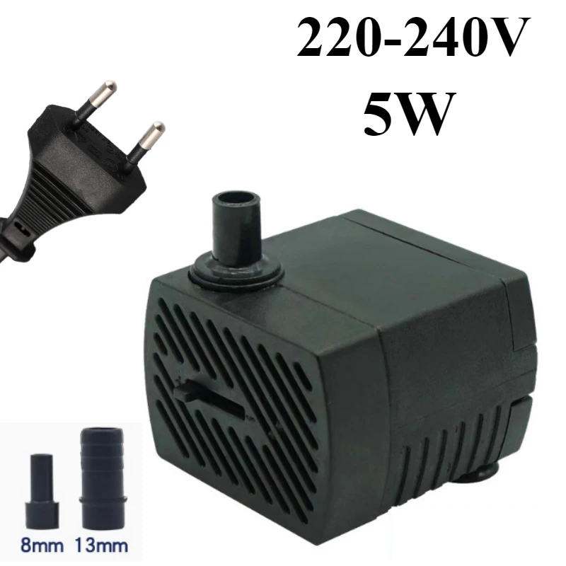 90902-ctci4a.jpg Mini Water Pumps, Ultra Quiet, for Aquarium, with 1.5m Power Cable, 350L/h, 5W, Small Submersible Pump, for Fountain Fountain - Image 1