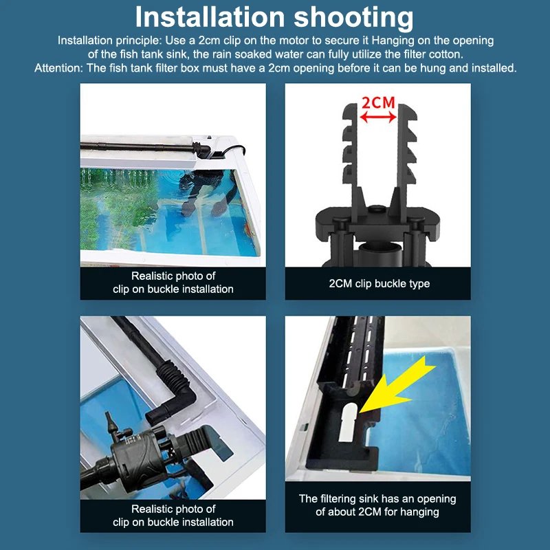 [HMA70] 1 Set Fish Tank Oxygen Pump Quiet Filter 3-In-1 Fish Farming Oxygen Pump Small Upper Filtration Circulation Device