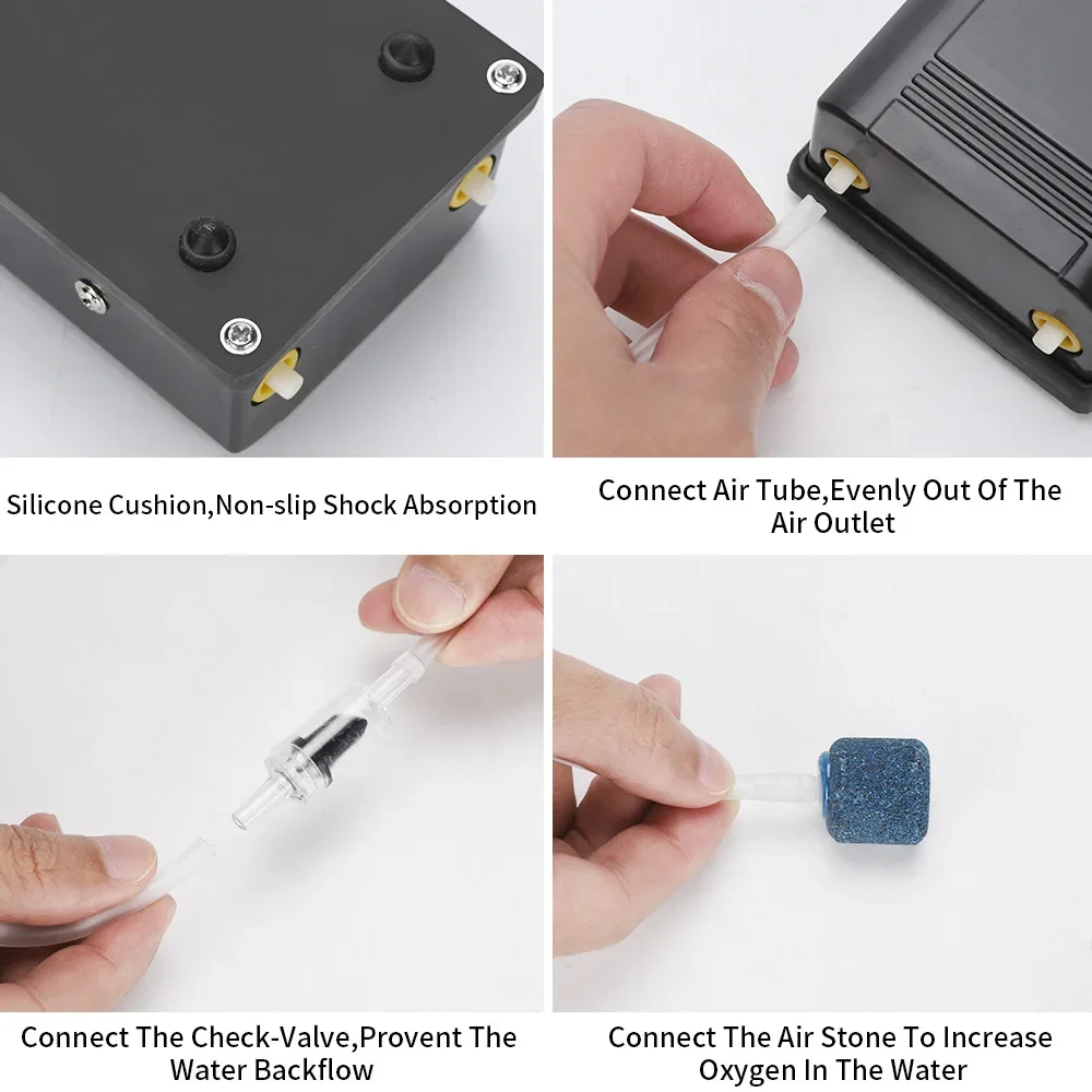 High Power Fish Tank Oxygen Air Pump Double Hole Aeration Pump Fish Tank Oxygen Pump Aquarium Accessories