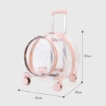 Transparent Pet Travel Carrier Portable Trolley Suitcase for Cats with Ventilation Holes Adjustable Handle Large Opening for Cat - Image 6