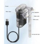Wall-hanging Filter For Fish Tanks USB plug Mini Aquarium Filter Pump 250H/L Suitable For Fish Tanks Below 30cm,2.5W DC 5V - Image 4