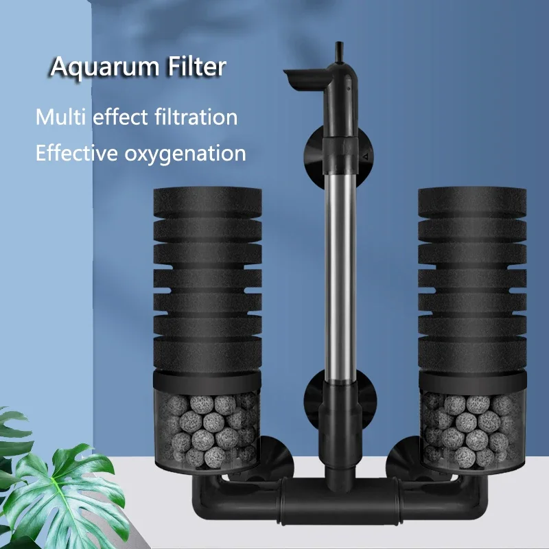 91550-dbjqgf.jpg Black Aquarium Filter for Aquarium Fish Tank Air Pump Skimmer Biochemical Sponge Filter Aquarium Bio Filters Filtro Aquario - Image 1