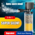 220V 50Hz Silent Filter for Aquarium Turtle Fish Tank Submersible Water Pump Bio Sponge Skimmer Waves Maker Filters Accessories