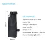 EHEIM Skim350 220V 5W Adjustable Flow Freshwater Saltwater Aquarium Filter Micro Surface Skimmer with Pump - Image 5
