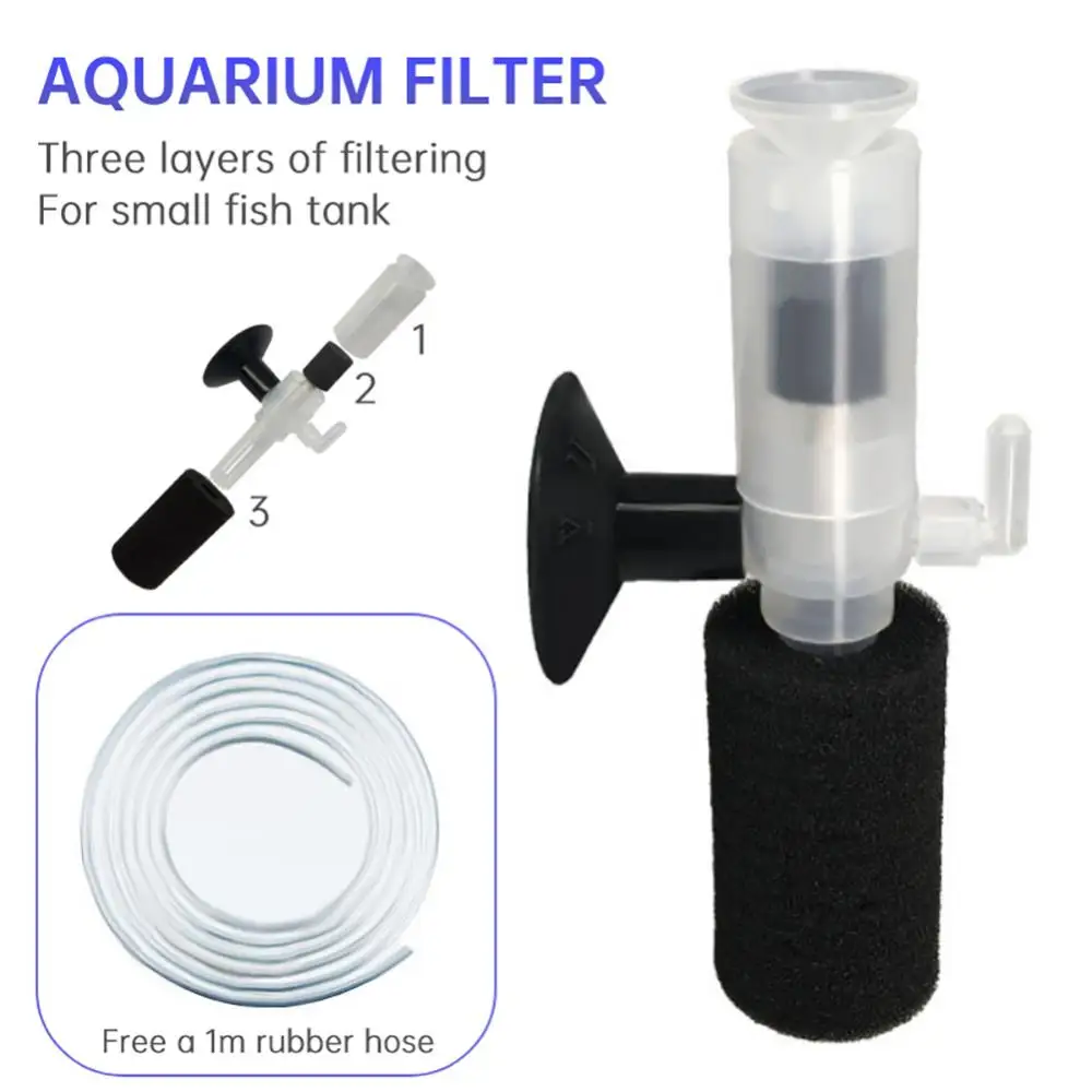 Mini Aquarium Filter Fish Tank Bio Sponge Filter Media Multi Layers Internal Filter for Small Fish Tank Filters Air Pumps