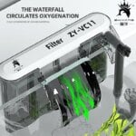 External Filter for Fish Tank Aquarium Waterfall Filter Pump Hanging Fish Tank Filter with Degreasing Membrane Wall-Mounted